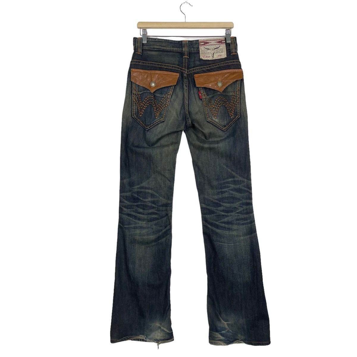 Edwin RUSTY🔥Edwin XV Bootcut Leather Pai Pocket Rusty Denim Jeans Size US 31 - 7 Thumbnail