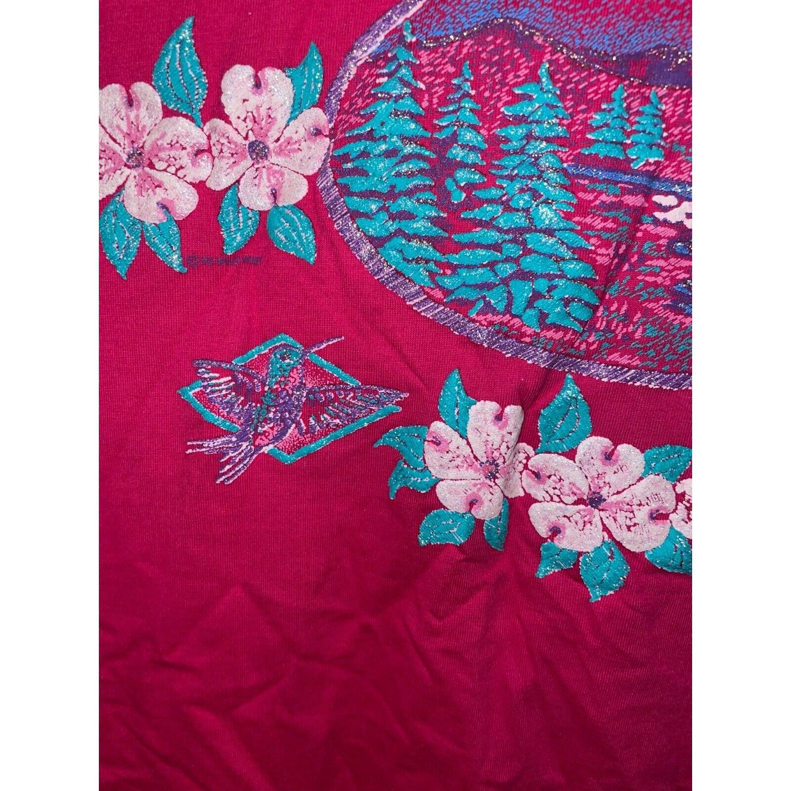 Jerzees Vintage Tennessee Shirt Forest Pink Nature TN Tee VTG L 90s Size US L / EU 52-54 / 3 - 4 Thumbnail