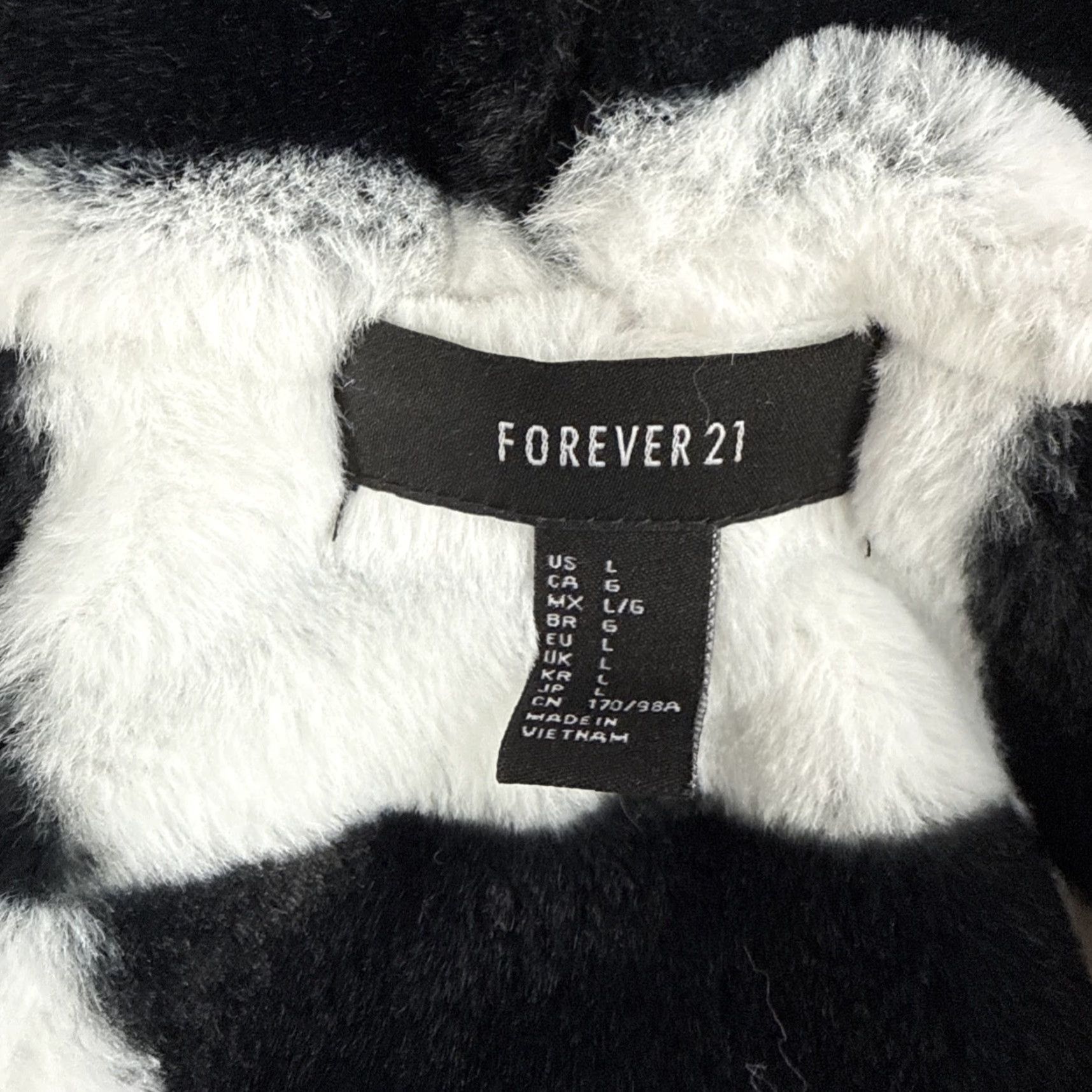Forever 21 FOREVER 21 Coat Hoodie Faux Fur Lined Zip Pocket Mid-Length Winter White L Size L / US 10 / IT 46 - 2 Thumbnail