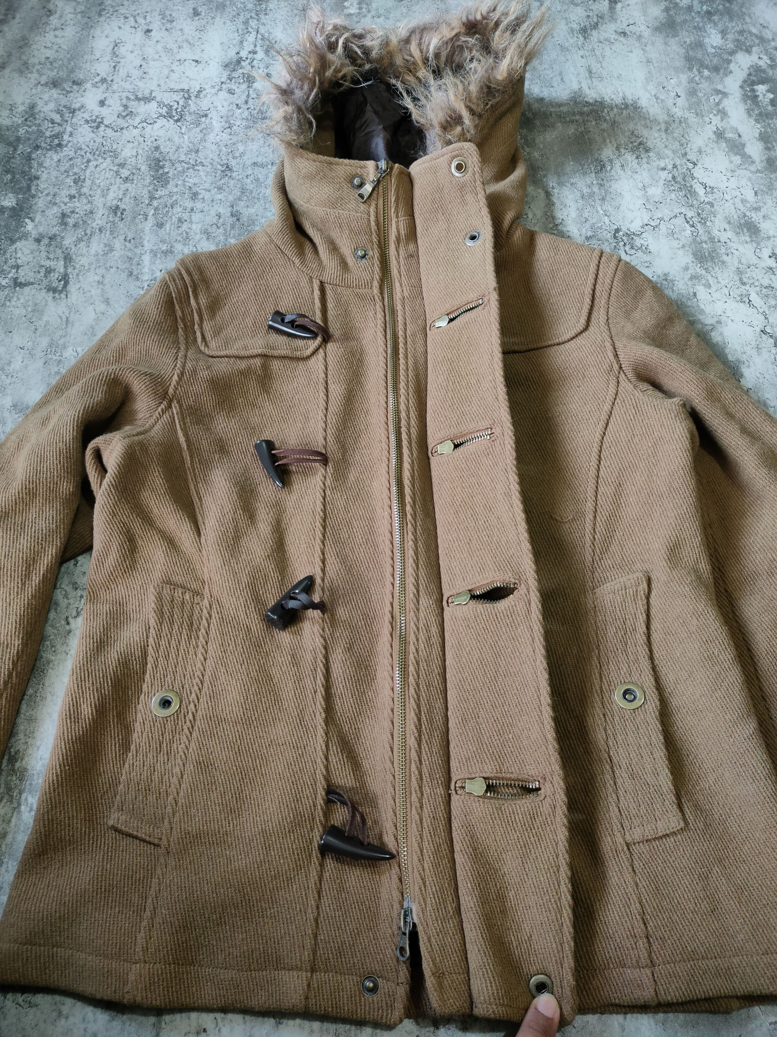 Semantic Design duffle jacket fur hoodie