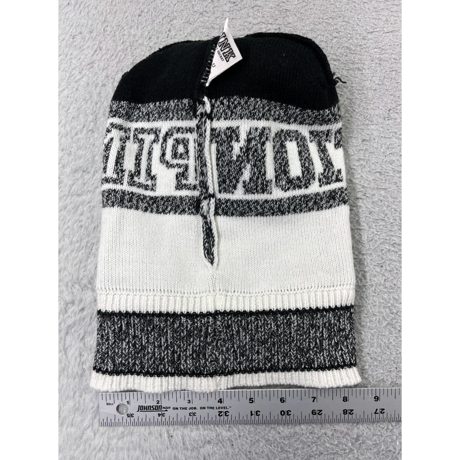 Victoria's Secret Victoria's Secret Beanie Adult One Size Black White Pom PINKNATION Acrylic Size ONE SIZE - 6 Thumbnail