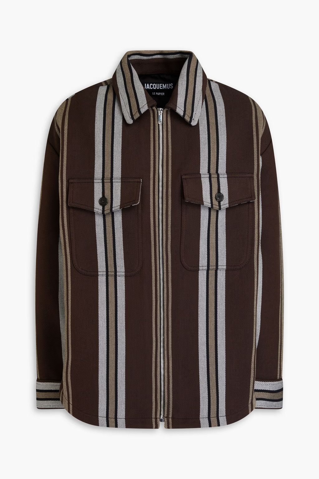 Jacquemus o1mle0625 La Blouson Montagne Stripes Jacket in Brown Size US M / EU 48-50 / 2 - 1 Thumbnail