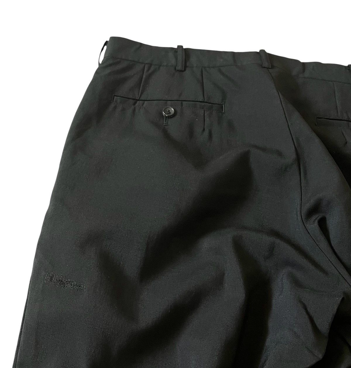 Comme des Garcons TAX FREE 🇺🇸 cdg homme black straight wool mohair trousers Size US 33 - 2 Thumbnail