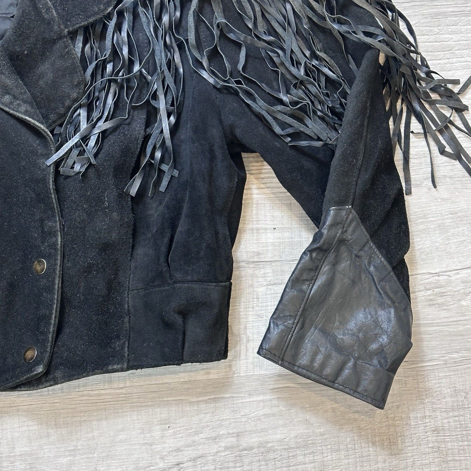 Vintage Vintage Park V Large Leather Moto Biker Jacket with Fringe Size L / US 10 / IT 46 - 2 Thumbnail