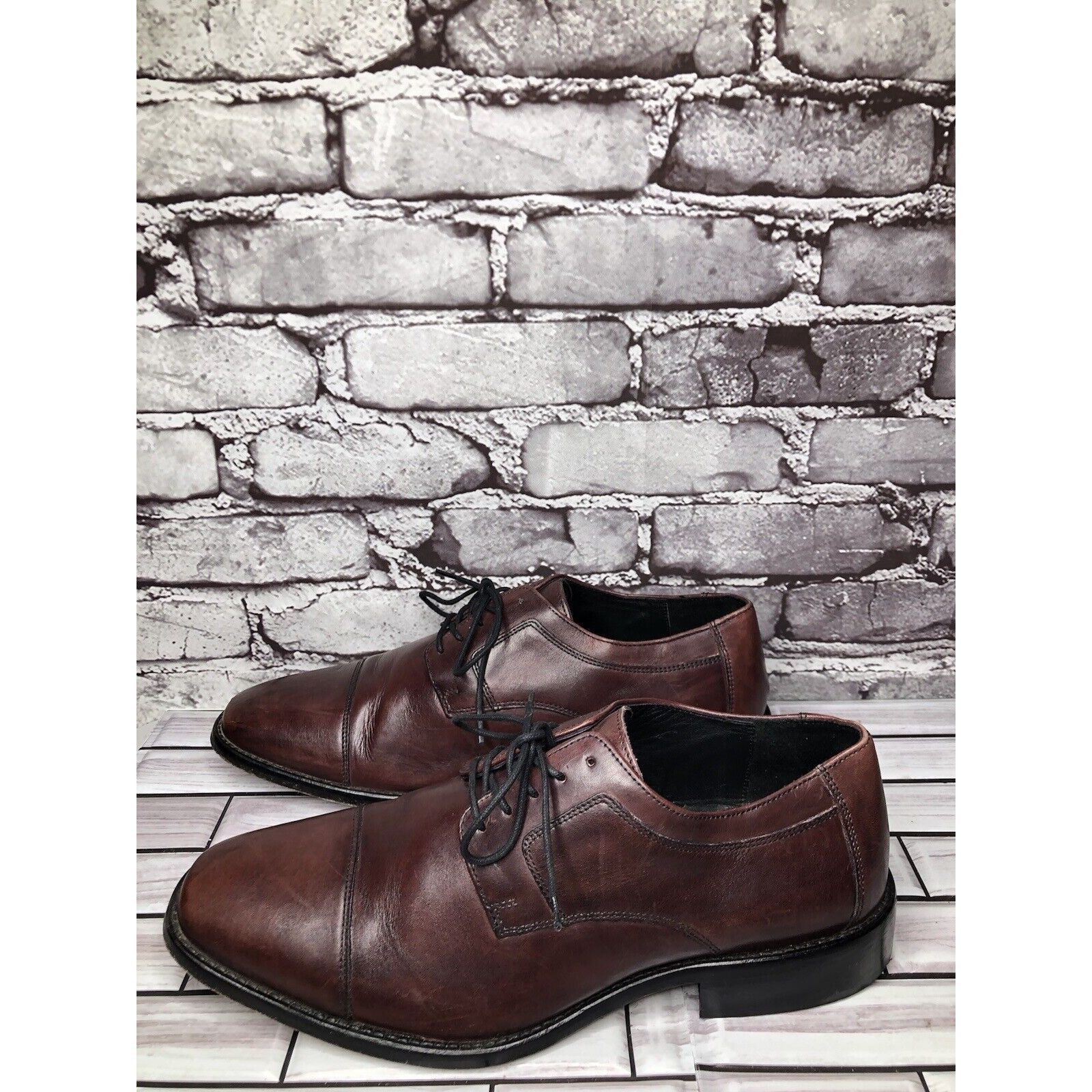 Johnston & Murphy J. Murphy Johnston & Murphy Burgundy Leather Oxfords Dress S Size US 10.5 / EU 43-44 - 5 Thumbnail