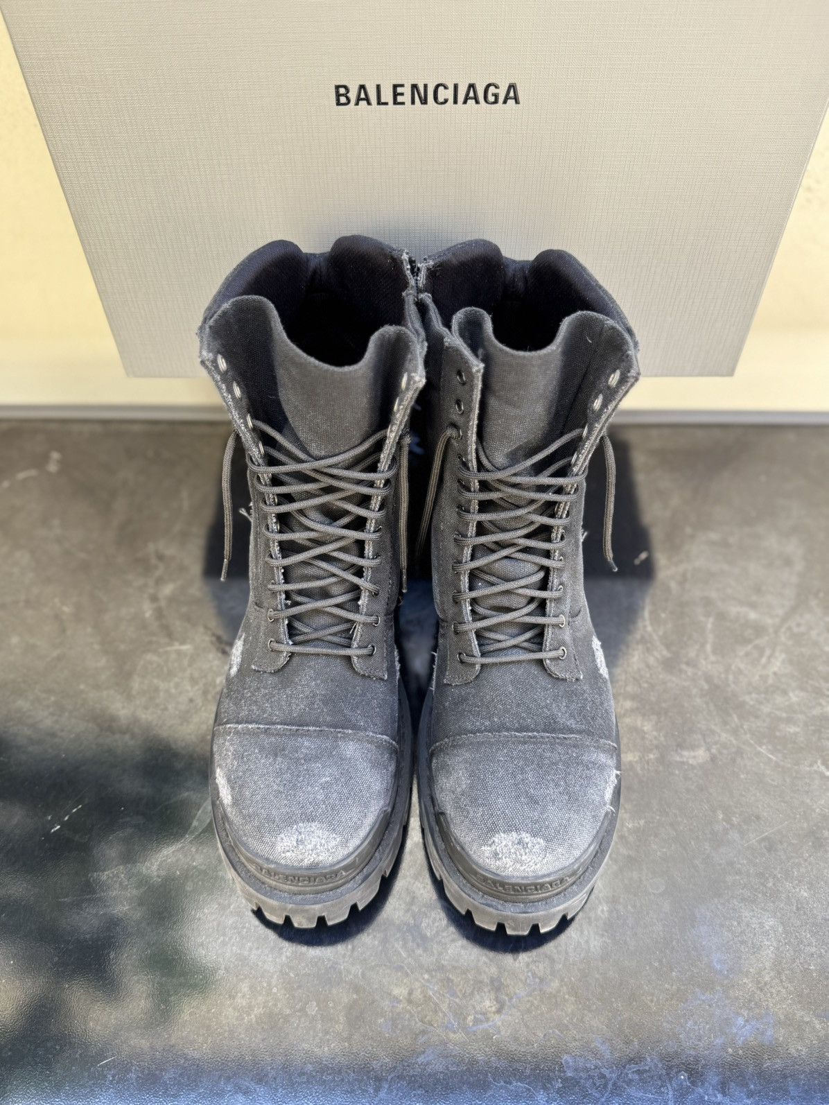 Balenciaga Balenciaga Combat Strike Boots Cotton Canvas Black Size US 9 / EU 42 - 3 Thumbnail