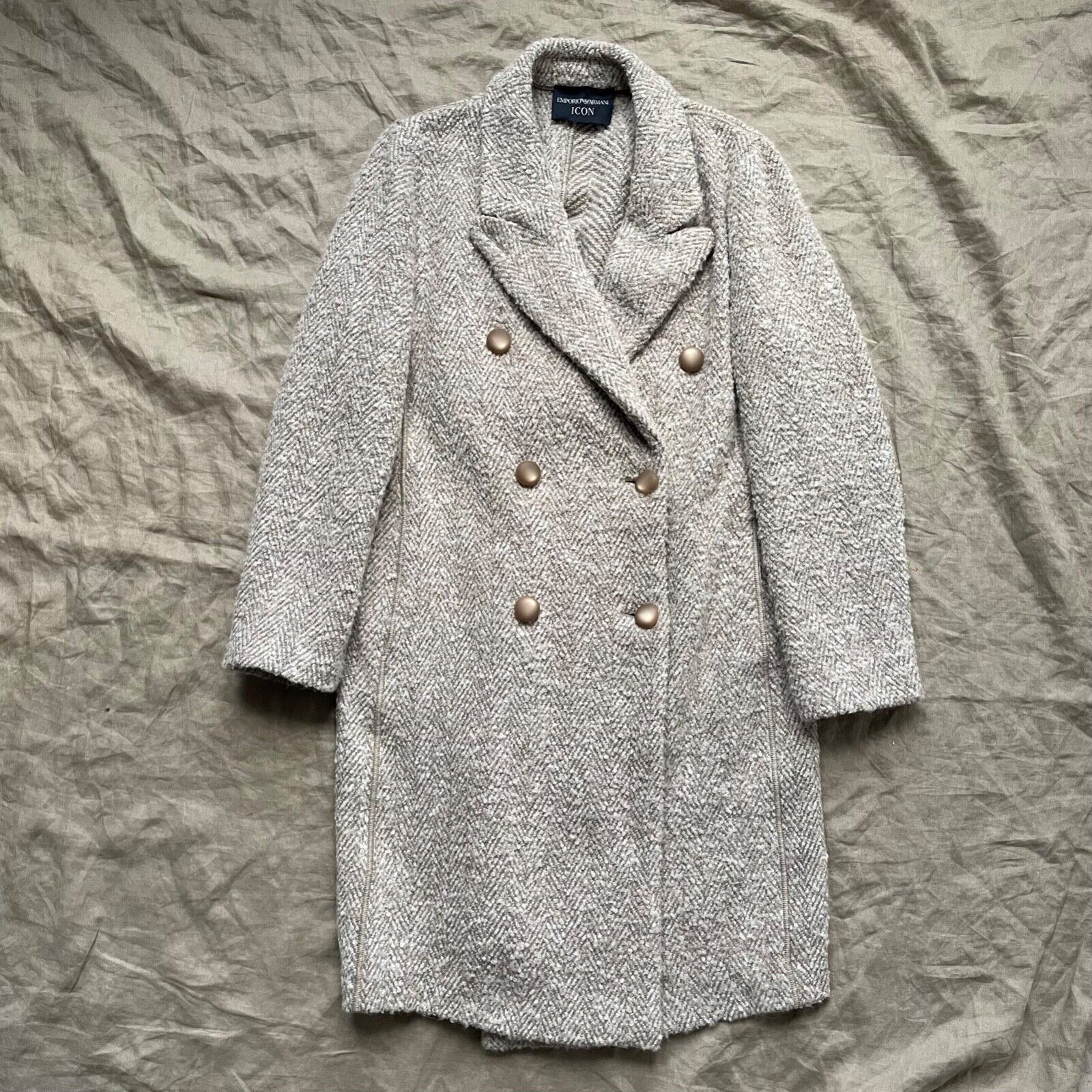 Emporio Armani Emporio Armani Icon Double Breasted Wool Alpaca Coat 8318AC Size M / US 6-8 / IT 42-44 - 1 Thumbnail