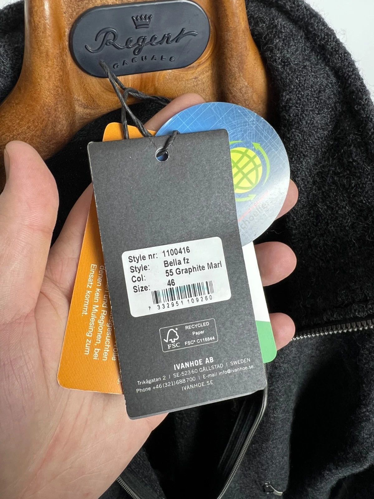 Other Ivanhoe Of Sweden Bella Full Zip Graphite Marl Pullover Size XXL / US 16-18 / IT 52-54 - 7 Thumbnail