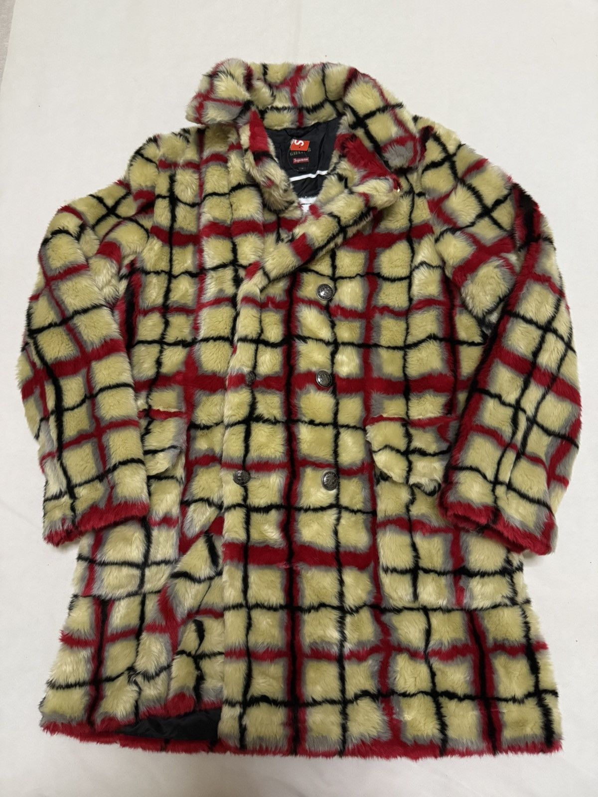 Jean Paul Gaultier × Supreme Supreme Jean Paul gaultier breasted plaid Faux Fur coat Size US S / EU 44-46 / 1 - 1 Thumbnail