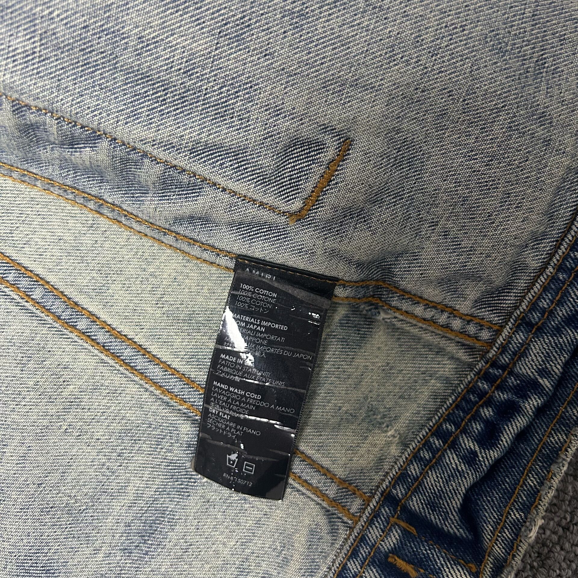 Amiri amiri destroyed grease stain denim jacket Size US M / EU 48-50 / 2 - 6 Thumbnail