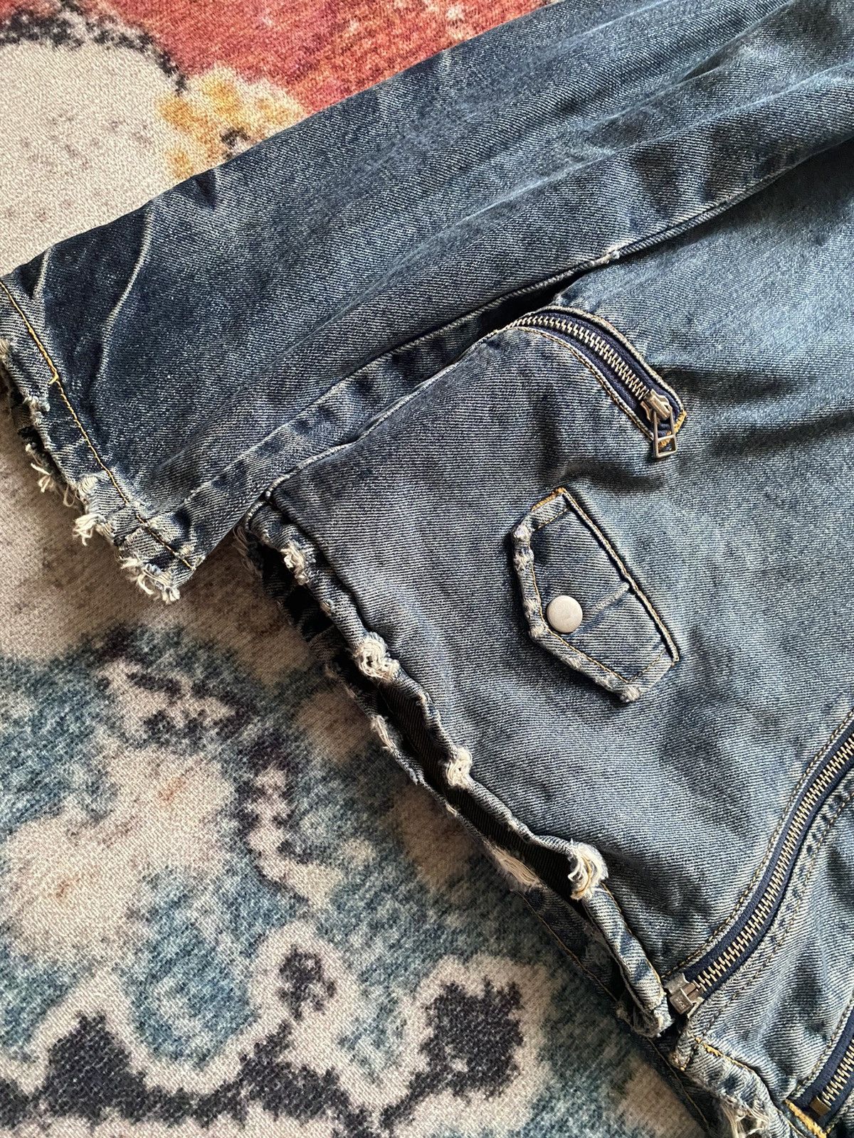 Beams Plus × Japanese Brand disstressed denim jacket Size US L / EU 52-54 / 3 - 5 Thumbnail