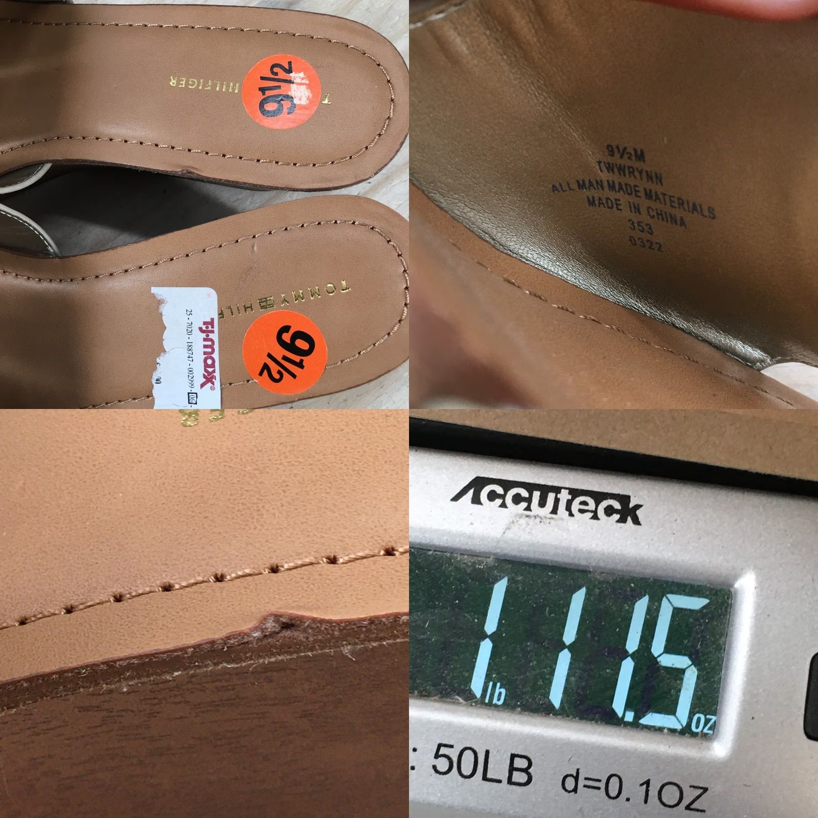 Tommy Hilfiger Tommy Hilfiger Sandals Womens 9.5 M Wrynn Slide Wedge Gold Faux Leather Slip On Sandal Size US 10 / IT 40 - 10 Thumbnail