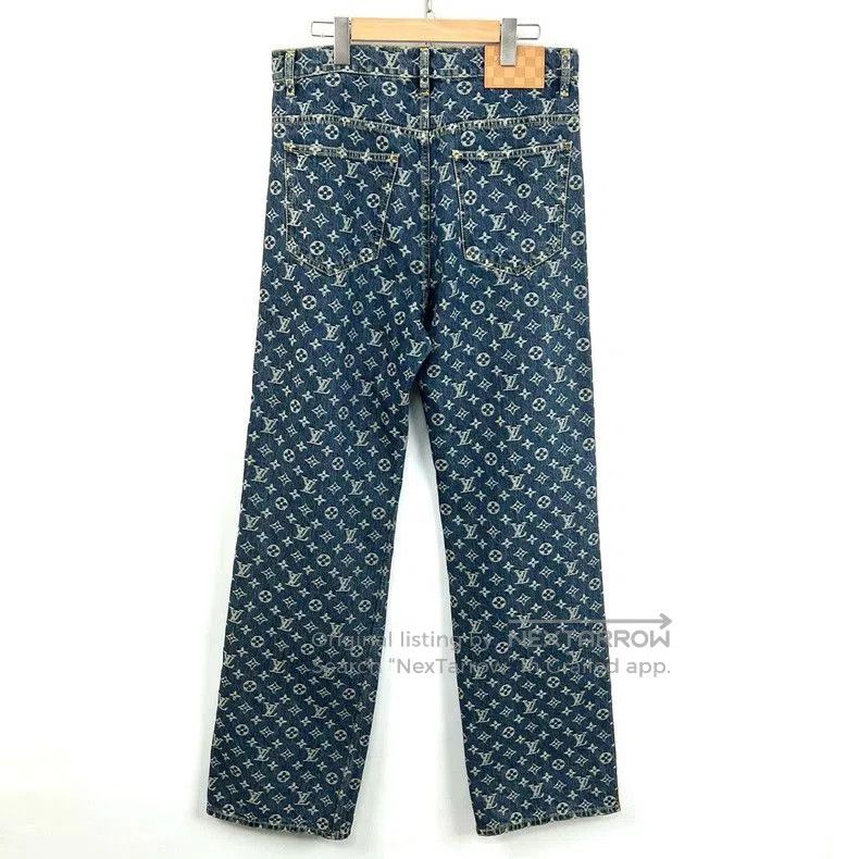 Louis Vuitton Louis Vuitton Blue Monogram Side Stripe Jeans. Size US 31 - 3 Thumbnail