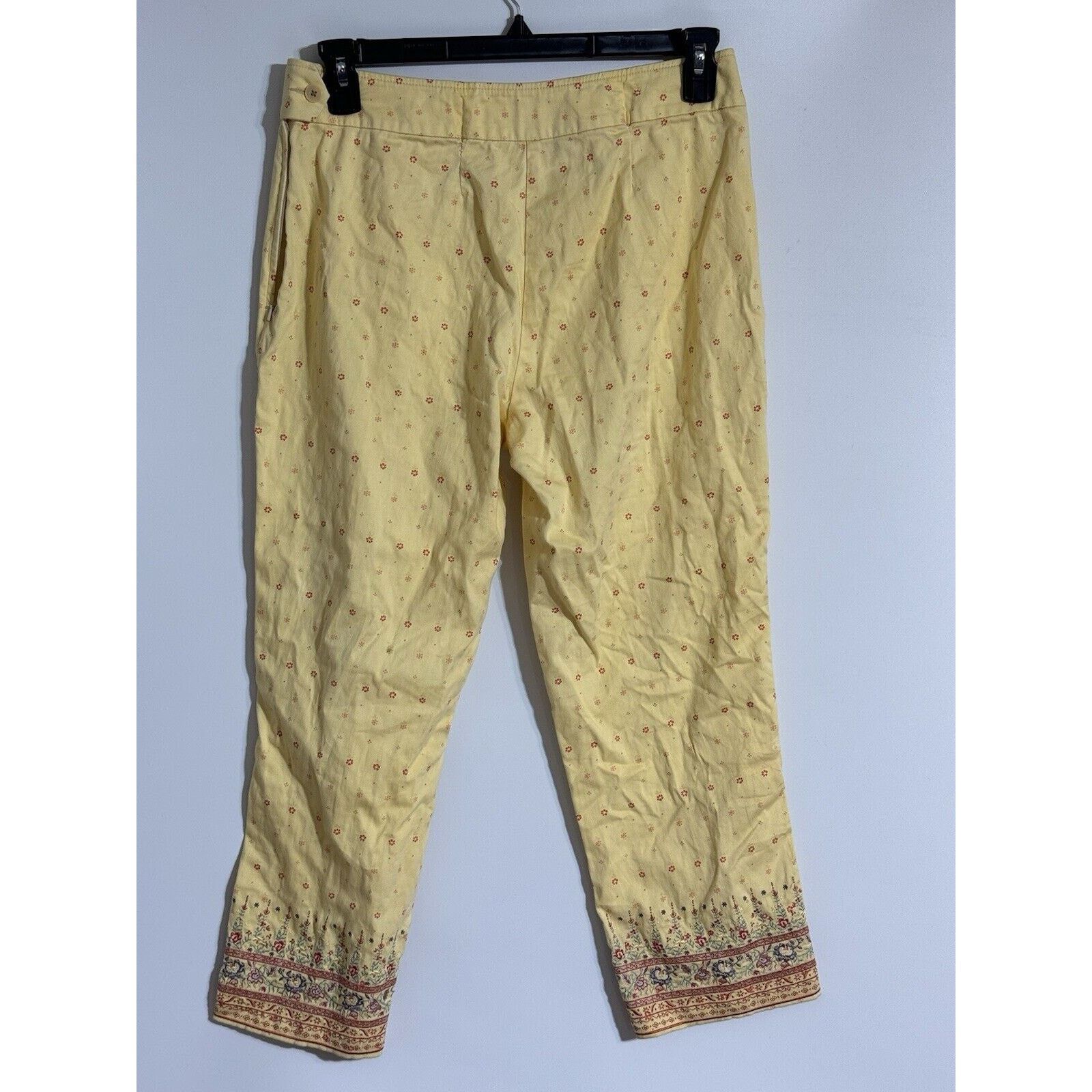 Other Vintage 70s Pants Women 8 Hippie Boho Floral Embroidered Hem Size 30" / US 8 / IT 44 - 2 Thumbnail