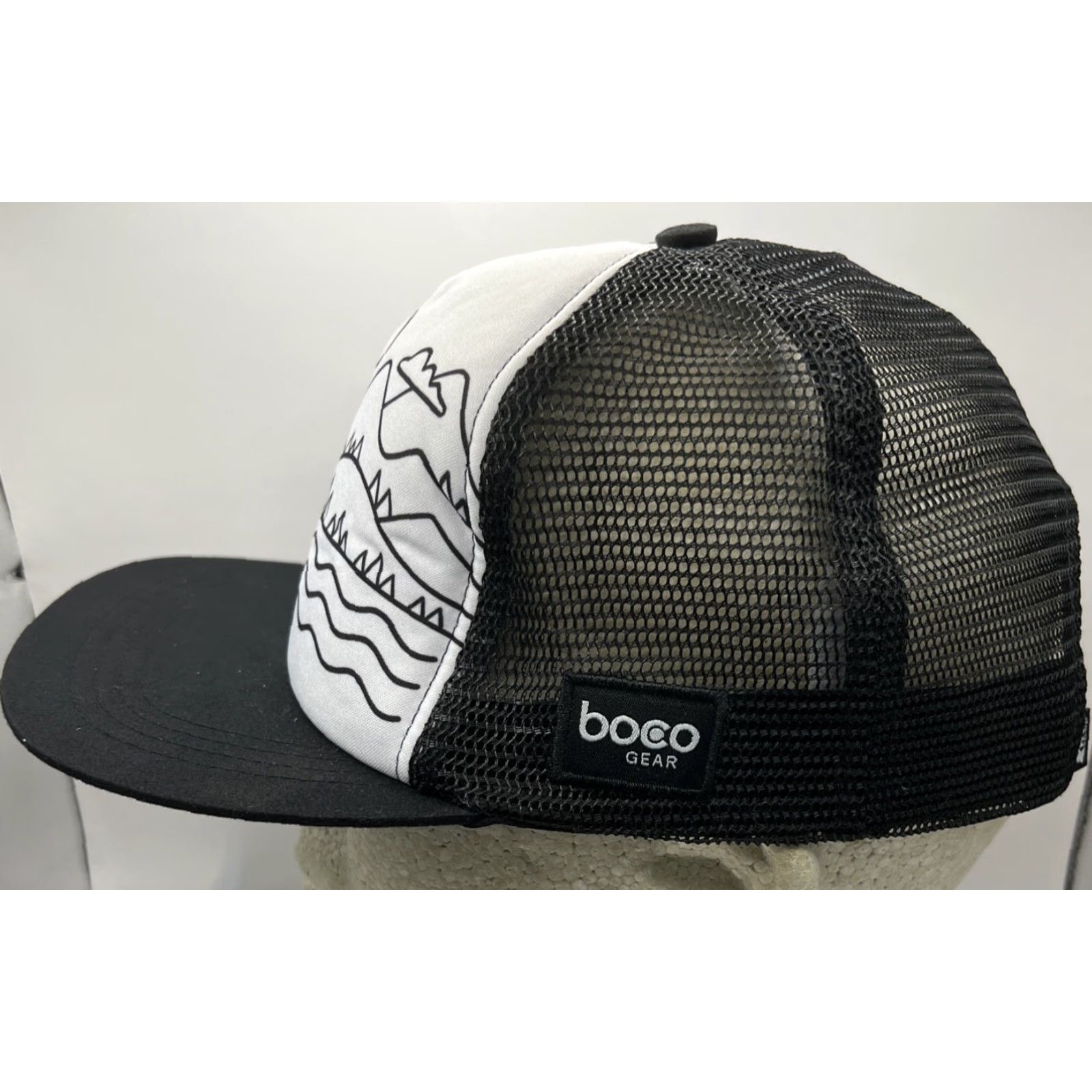 Vintage Rei Co-Op Hat Boco Gear Mountain Minimalism Black White Adjustable Trucker Cap Hat Size ONE SIZE - 5 Thumbnail