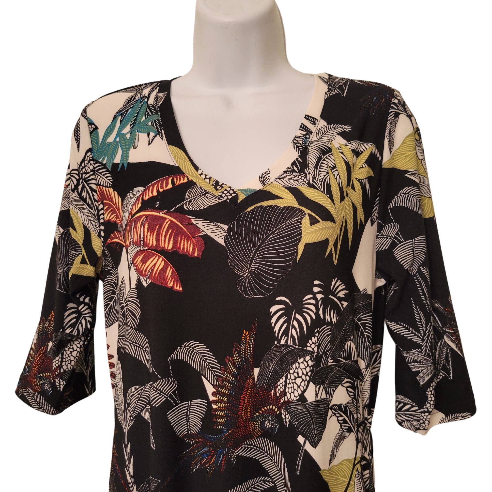 Vintage Attitudes by Renee XST Tropical Bird Leaf Print Maxi Dress P Size XS / US 0-2 / IT 36-38 - 2 Thumbnail