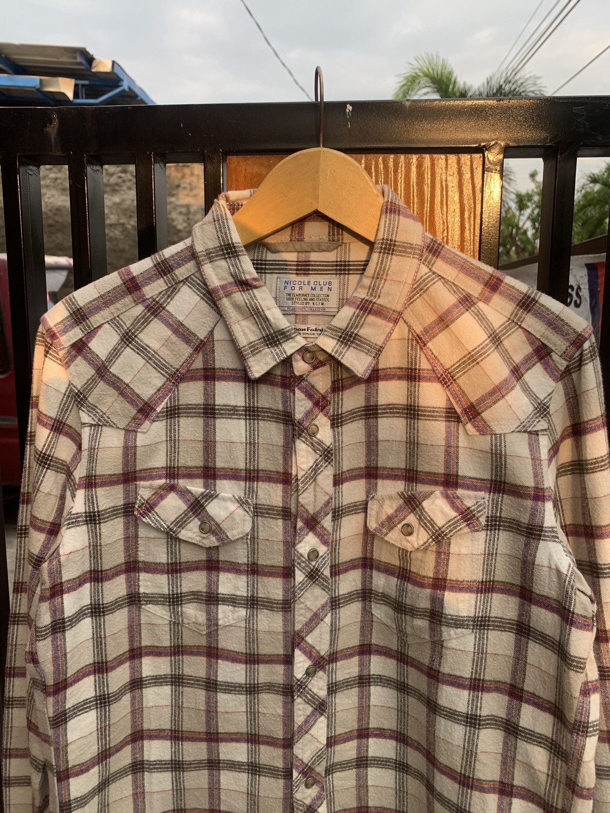 Designer × Japanese Brand × Nicole Club Nicole Club For Men Plaid Western Shirt Size US L / EU 52-54 / 3 - 3 Thumbnail