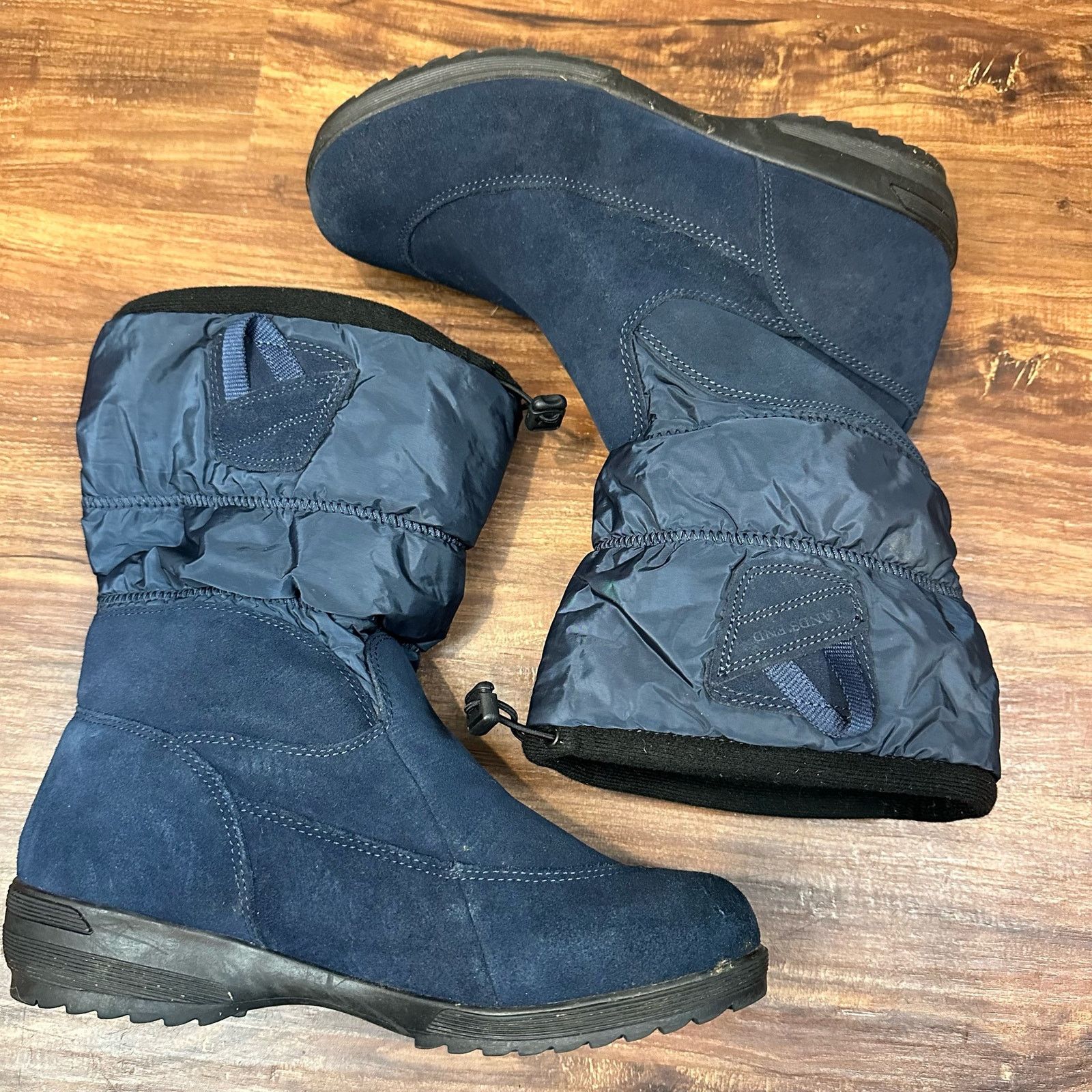 Lands' End LandsEnd Blue Suede Slip On Slouch Winter Snow Boots Women 9 Size US 9 / IT 39 - 4 Thumbnail