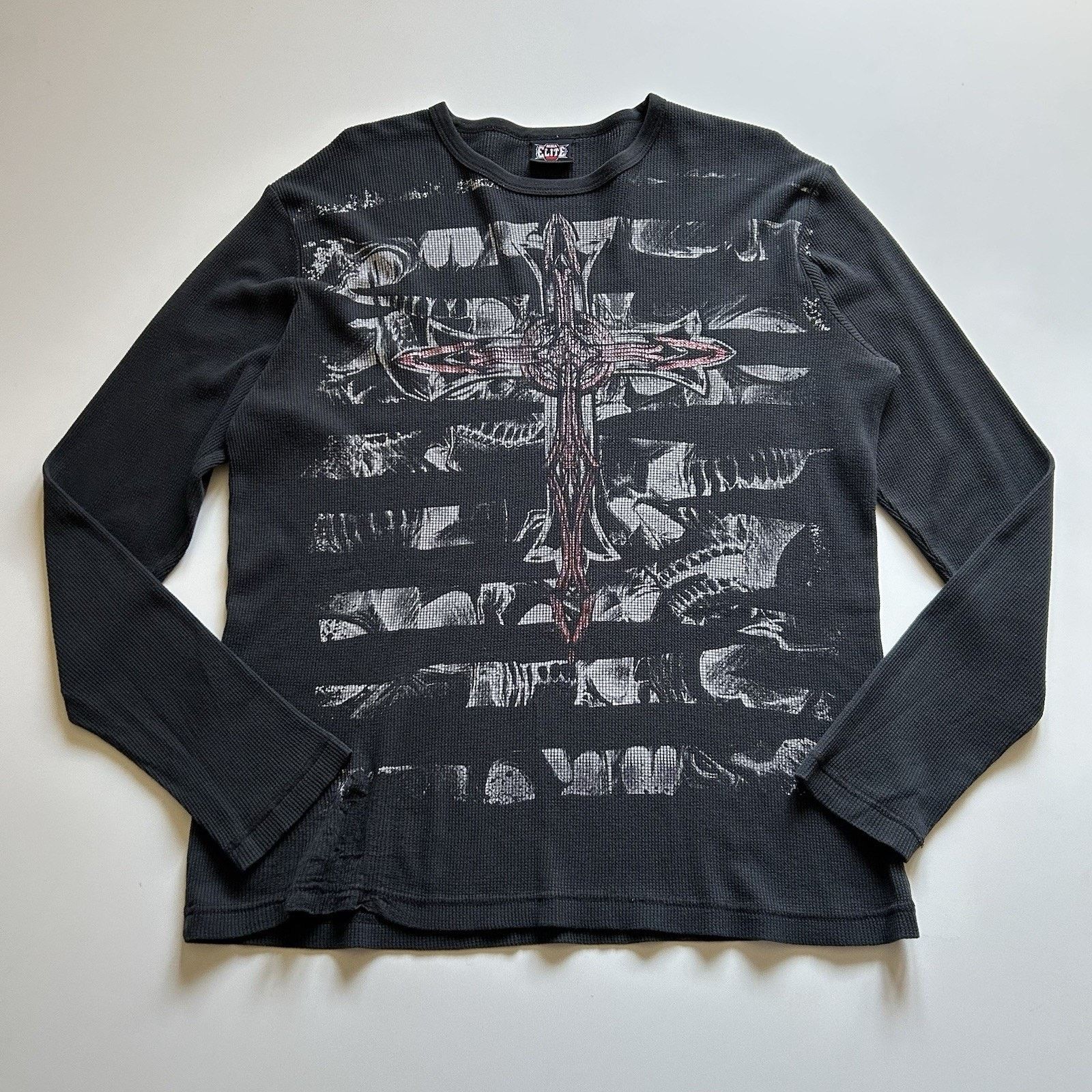 Vintage Vintage Y2K MMA Long Sleeve Shirt XL Waffle Thermal Cross Size US XL / EU 56 / 4 - 1 Thumbnail