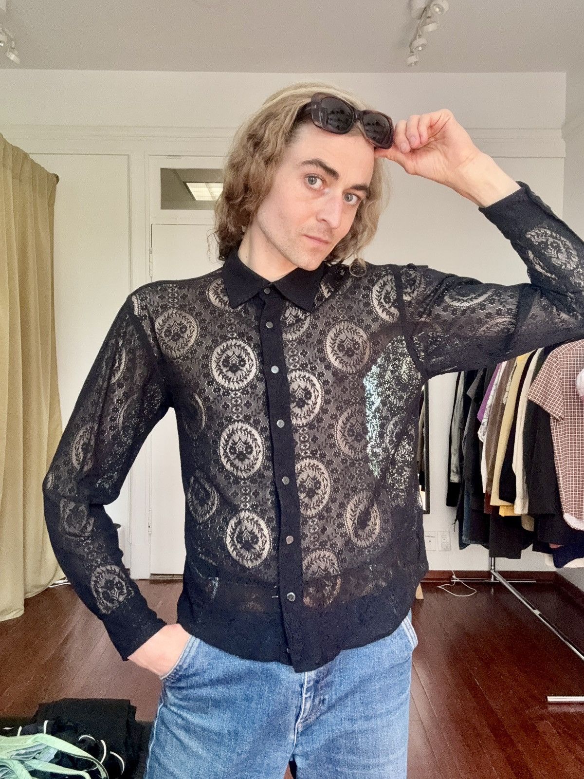 Todd Oldham Todd Oldham Vintage 1990’s Lace Snap Button Blouse Size M / US 6-8 / IT 42-44 - 20 Thumbnail