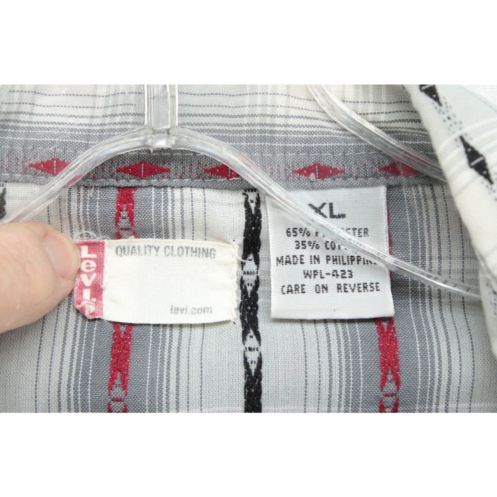Levi's VINTAGE Levi's Shirt Mens XL Pearl Snap Diamond striped Western Cowboy Ranchwear Shirt Size US XL / EU 56 / 4 - 5 Thumbnail