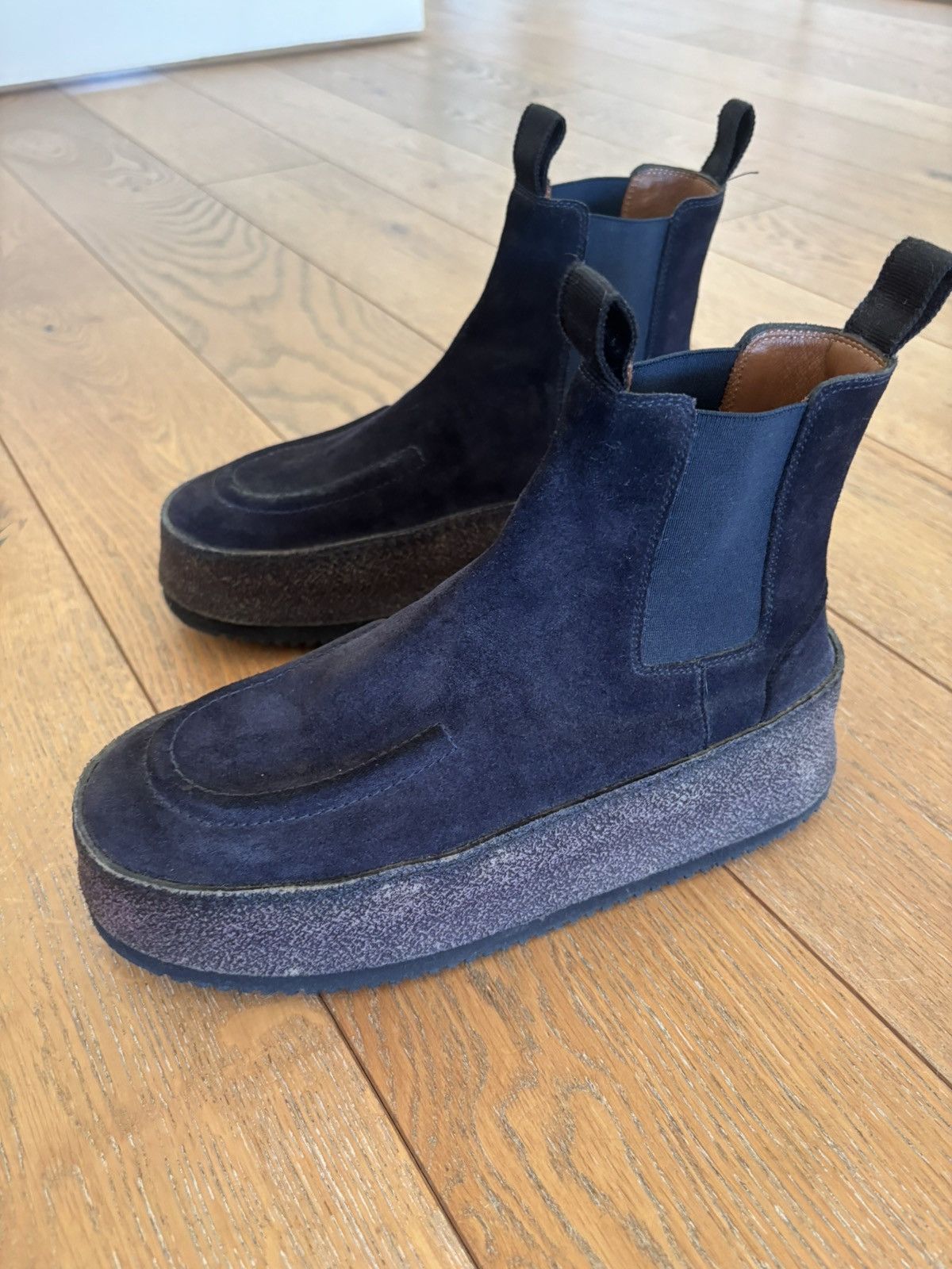 Marsell Navy Blue Suede Marsell Boots Size US 7.5 / IT 37.5 - 2 Thumbnail