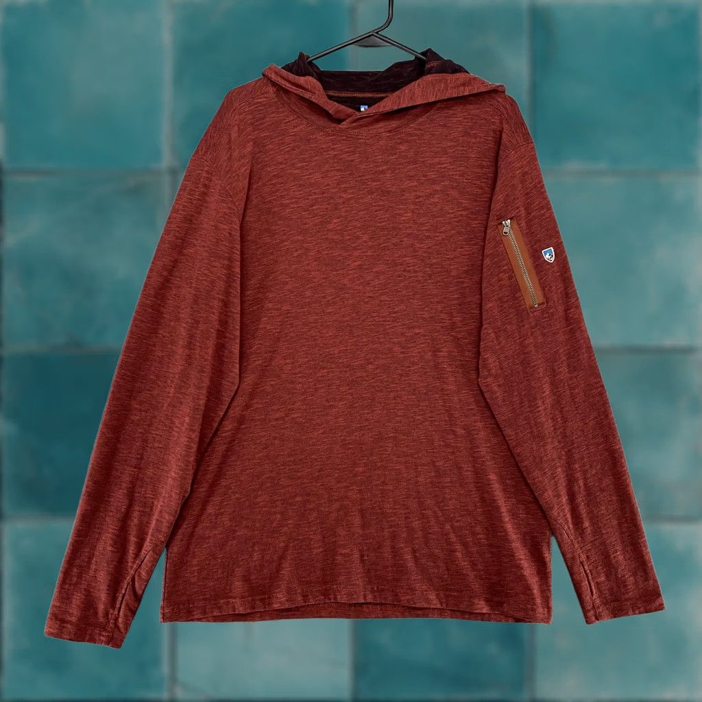 Vintage Kuhl Hoodie Mens Medium Red Long Sleeve Lightweight Thumbholes Hiking Size US M / EU 48-50 / 2 - 1 Thumbnail