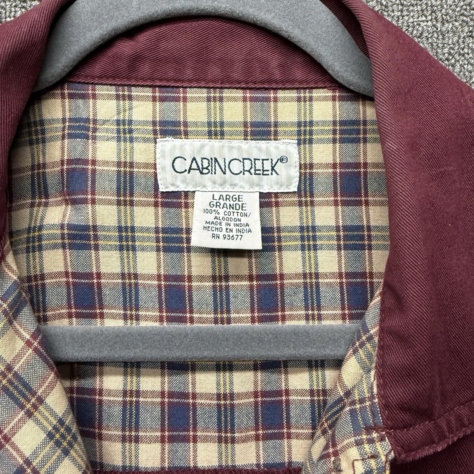 Cabin Creek Cabin Creek Burgundy Plaid Lined Barn Chore Jacket Women L Size L / US 10 / IT 46 - 3 Thumbnail