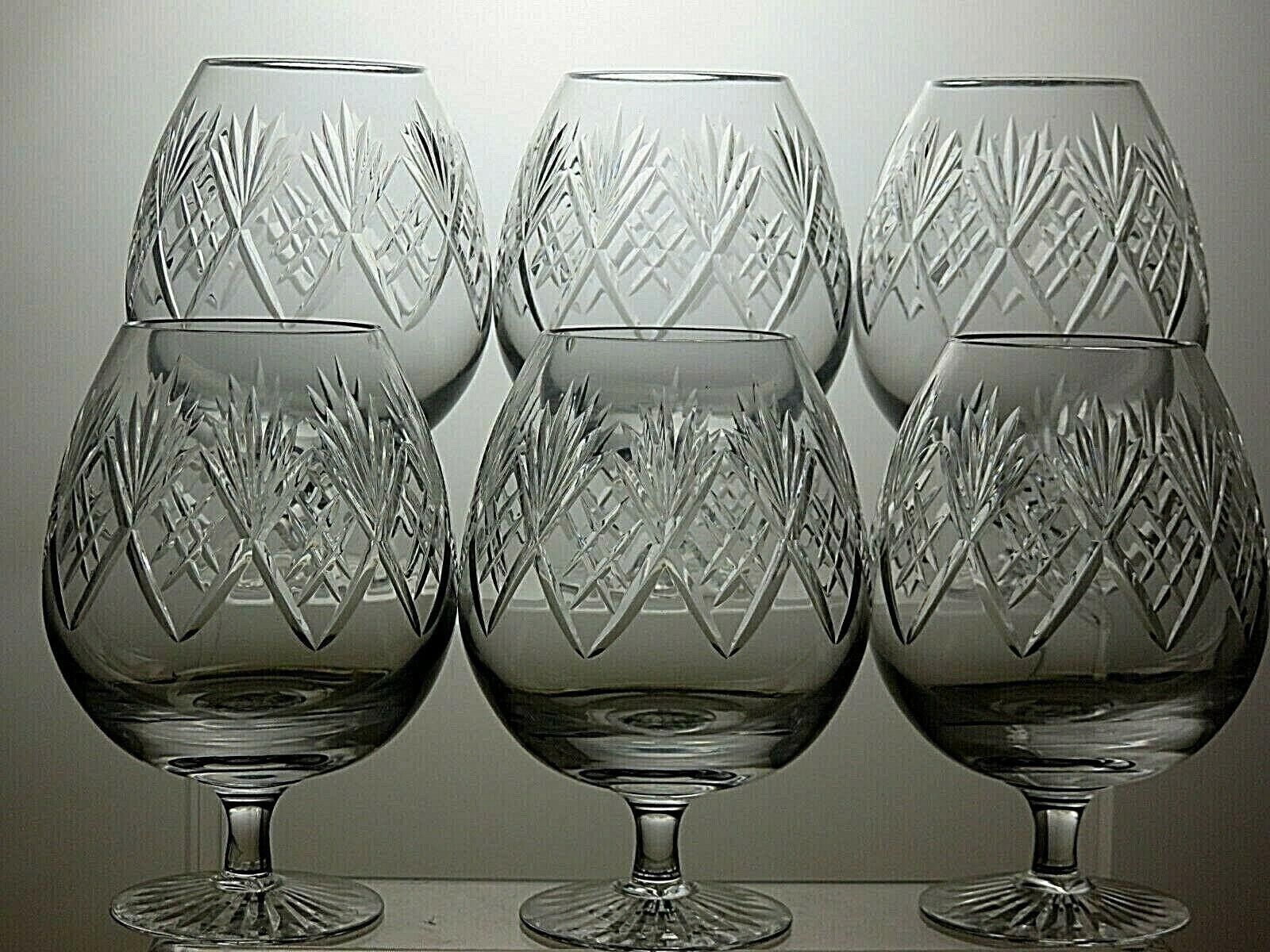 Uniform Bridge Bridge Crystal "Leander" Cut Set Of 6 Brandy Glasses 5 1/3" Size ONE SIZE - 2 Thumbnail