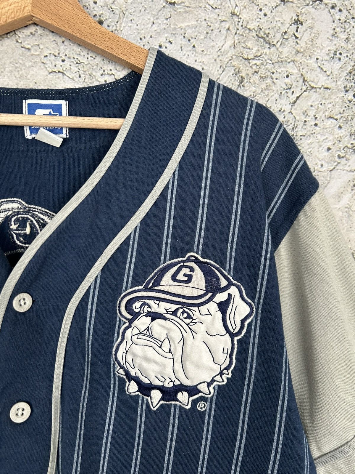MLB Vintage Georgetown Hoyas Stripe MLB Baseball Jersey 90s Rare Size US L / EU 52-54 / 3 - 4 Thumbnail