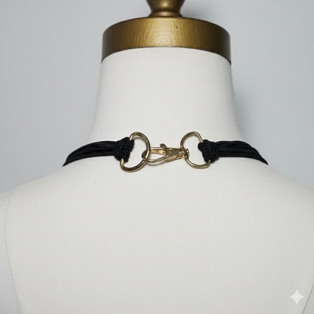Other Brass 25" Artisan Necklace Tube Pipe on Elastic Cord Lobster Size ONE SIZE - 3 Thumbnail