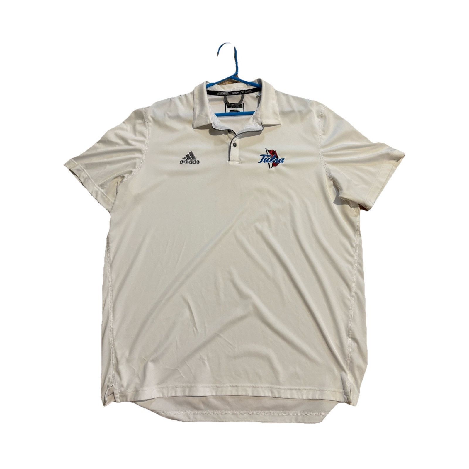 Adidas University of Tulsa Polo Shirt Mens 2XL White Adidas Size US XXL / EU 58 / 5 - 2 Thumbnail