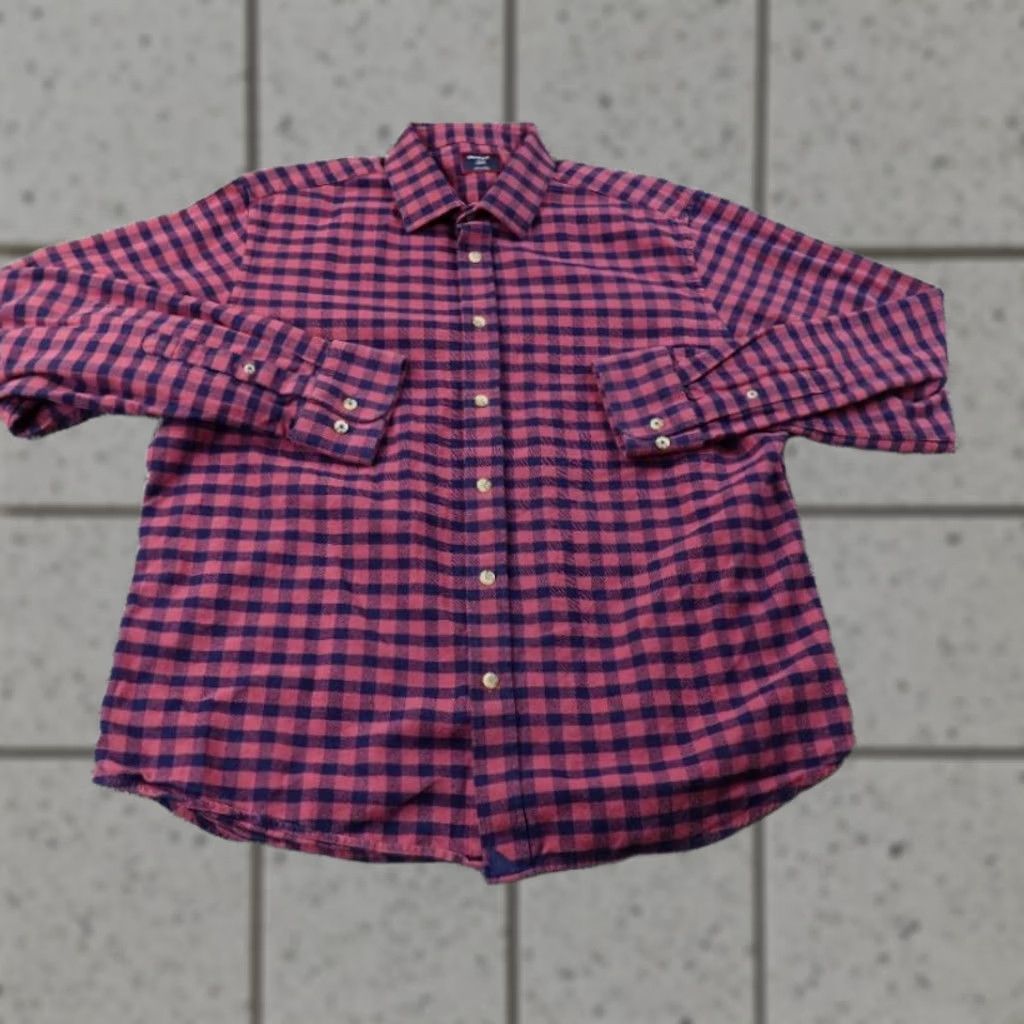 UNTUCKit UNTUCKit Shirt Mens L Red Blue Plaid Flannel Bricco Button Up Long Sleeve Preppy Shirt Size US L / EU 52-54 / 3 - 1 Thumbnail