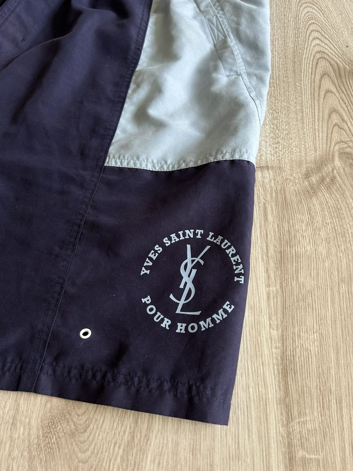 Saint Laurent Paris × Yves Saint Laurent Vintage Y2K Yves Saint Lauren YSL Big Logo Summer Shorts Size US 34 / EU 50 - 2 Thumbnail