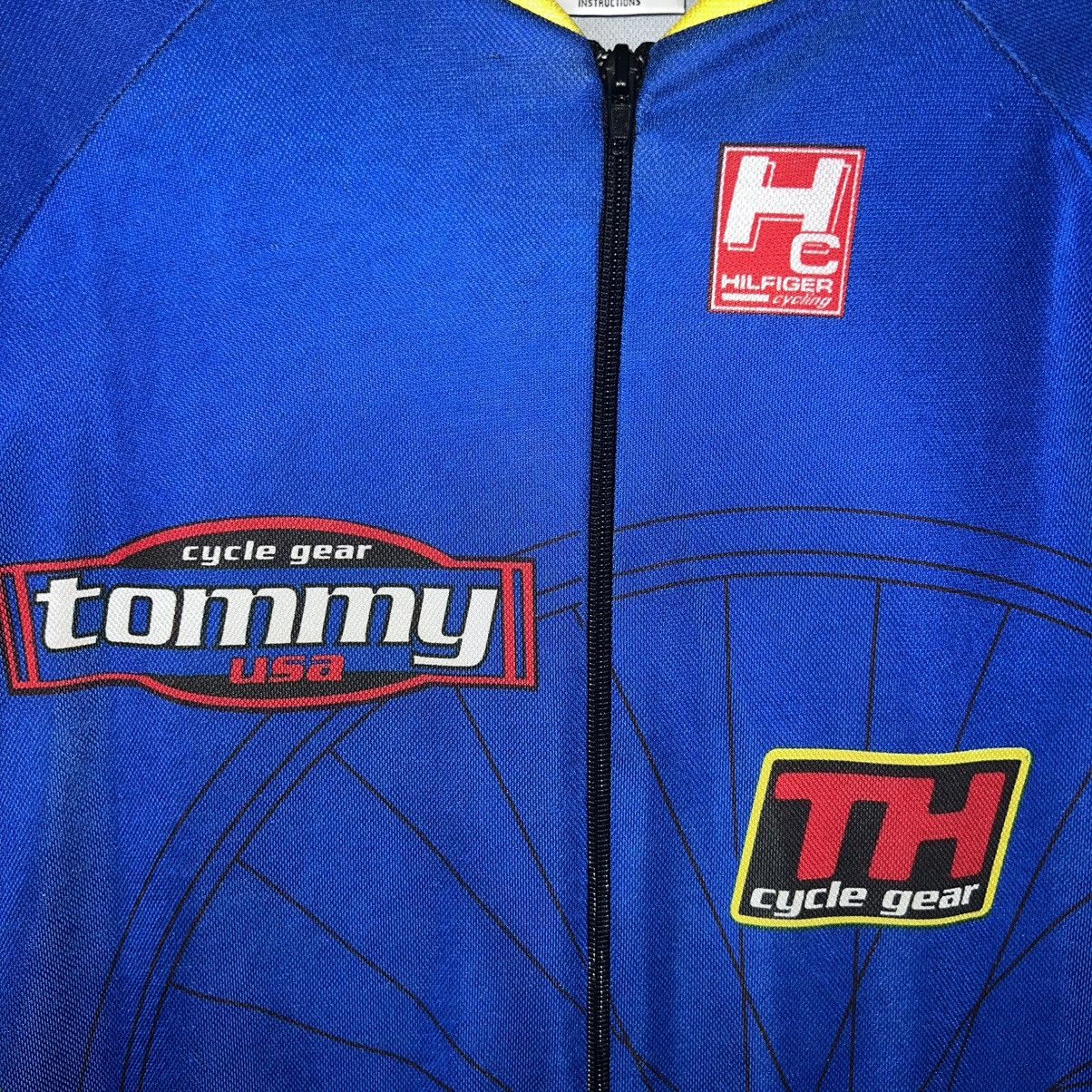 Tommy Hilfiger VINTAGE TOMMY HILFIGER USA MADE LOGO DESIGNER CYCLING JERSEY Size US XL / EU 56 / 4 - 3 Thumbnail