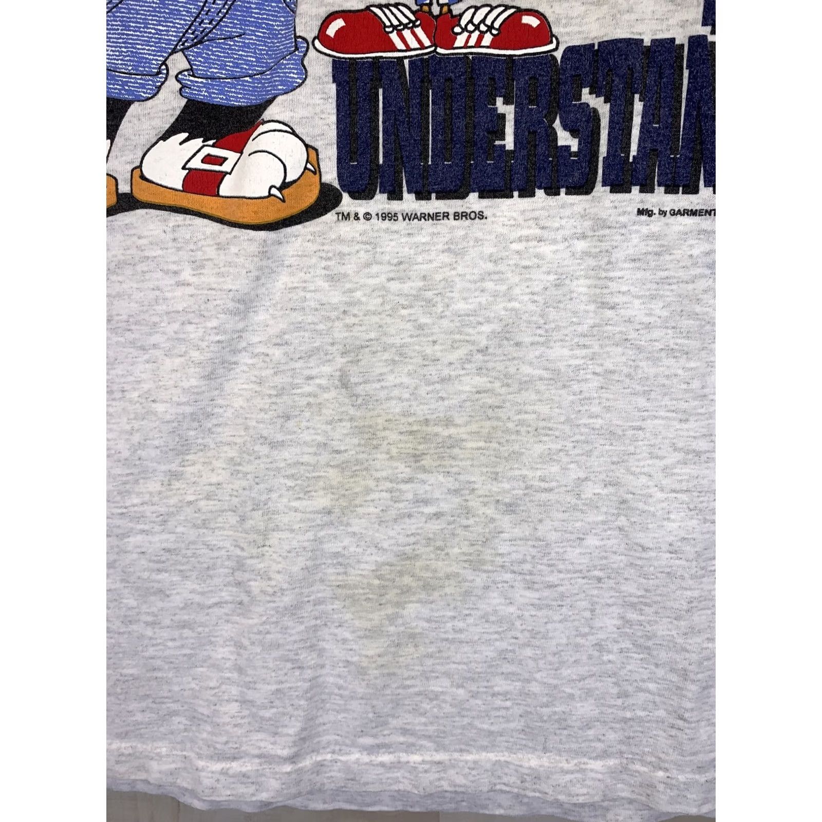 Delta VINTAGE Delta Graphic T Shirt Womens M-8906 1995 Warner Bros. Sylvester Tweety Gray Cotton Blend Short Sleeve Crew Neck 90s Animals Cartoon Womens Size M / US 6-8 / IT 42-44 - 7 Thumbnail