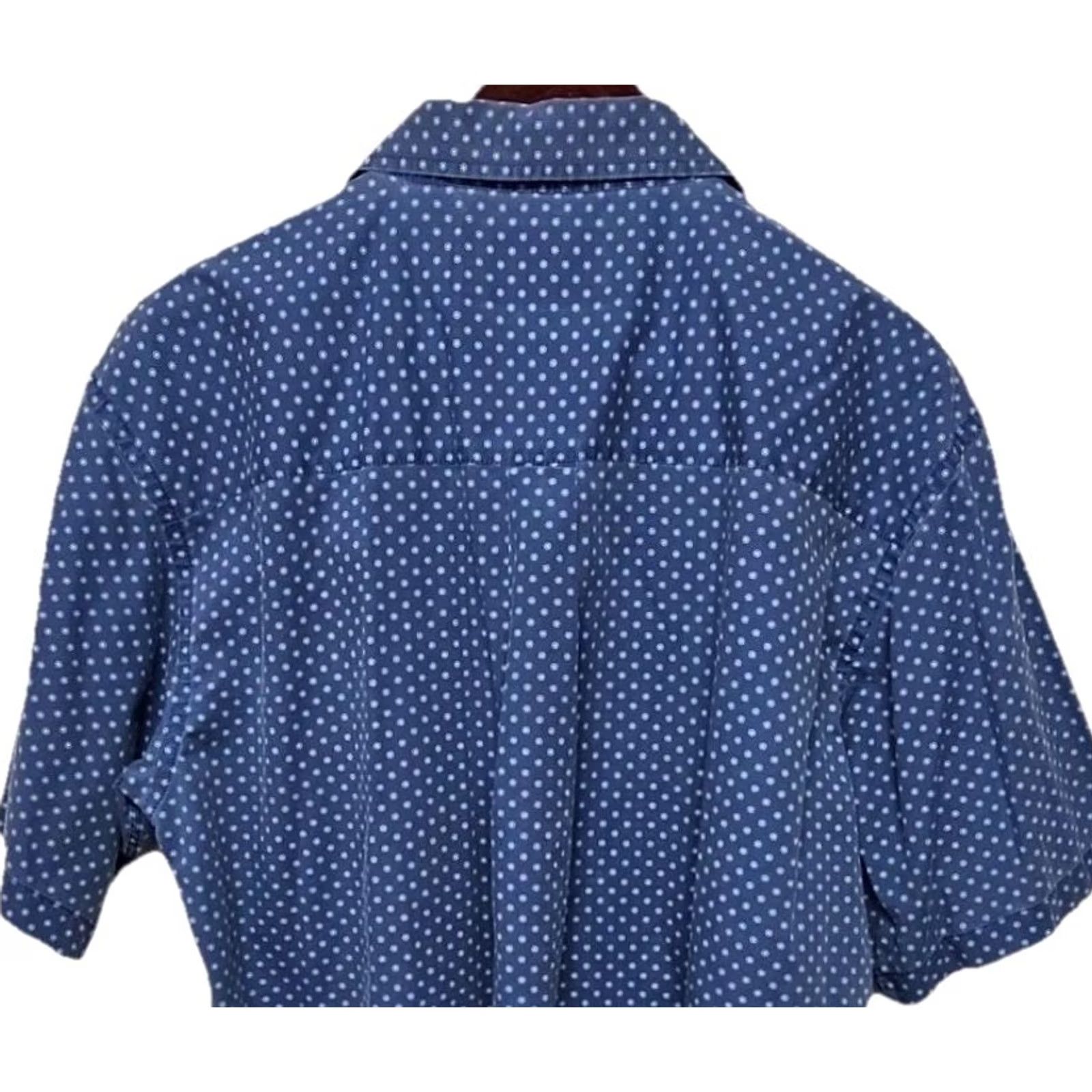 Wrangler Wrangler Short Sleeve Button-Up Shirt Men’s XL Blue Polka Dot Regular Fit Size US XL / EU 56 / 4 - 6 Thumbnail