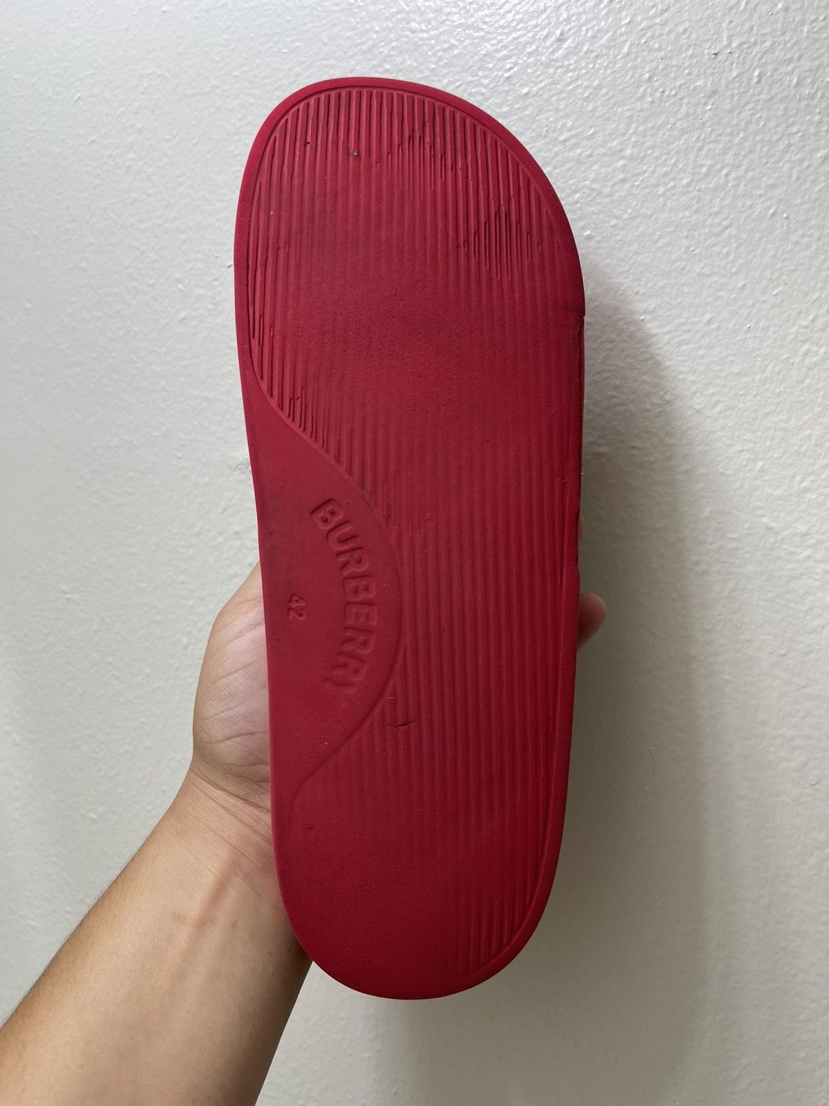 Burberry Burberry Men Slides “Bright Red” Size 9 In Men/ 42 EU Size US 9 / EU 42 - 14 Thumbnail