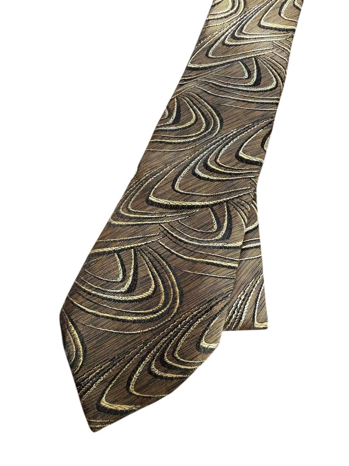Other Vintage Brown Silk Jacquard Tie Hakata Woven Size ONE SIZE - 3 Thumbnail