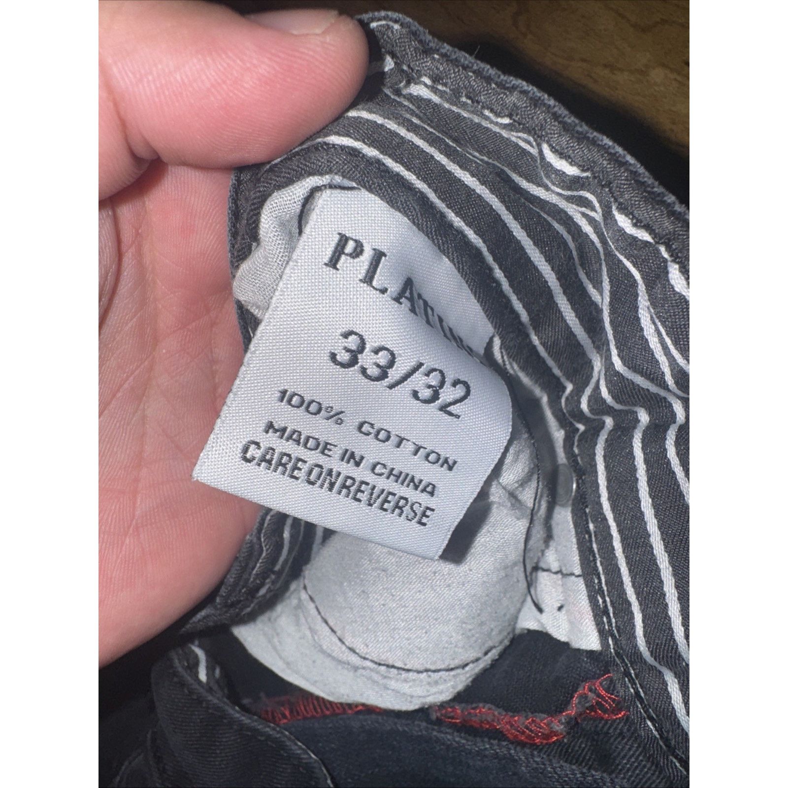 Vintage Platini Jeans Cougar Embroidered Pants Black Missing Button Size US 33 - 7 Thumbnail