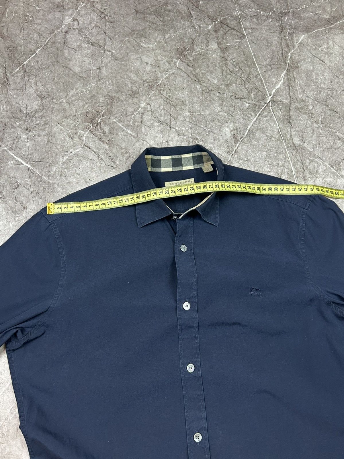 Burberry Burberry Brit Button Up Dark Blue Long Sleeve Nova Check Size US M / EU 48-50 / 2 - 18 Thumbnail
