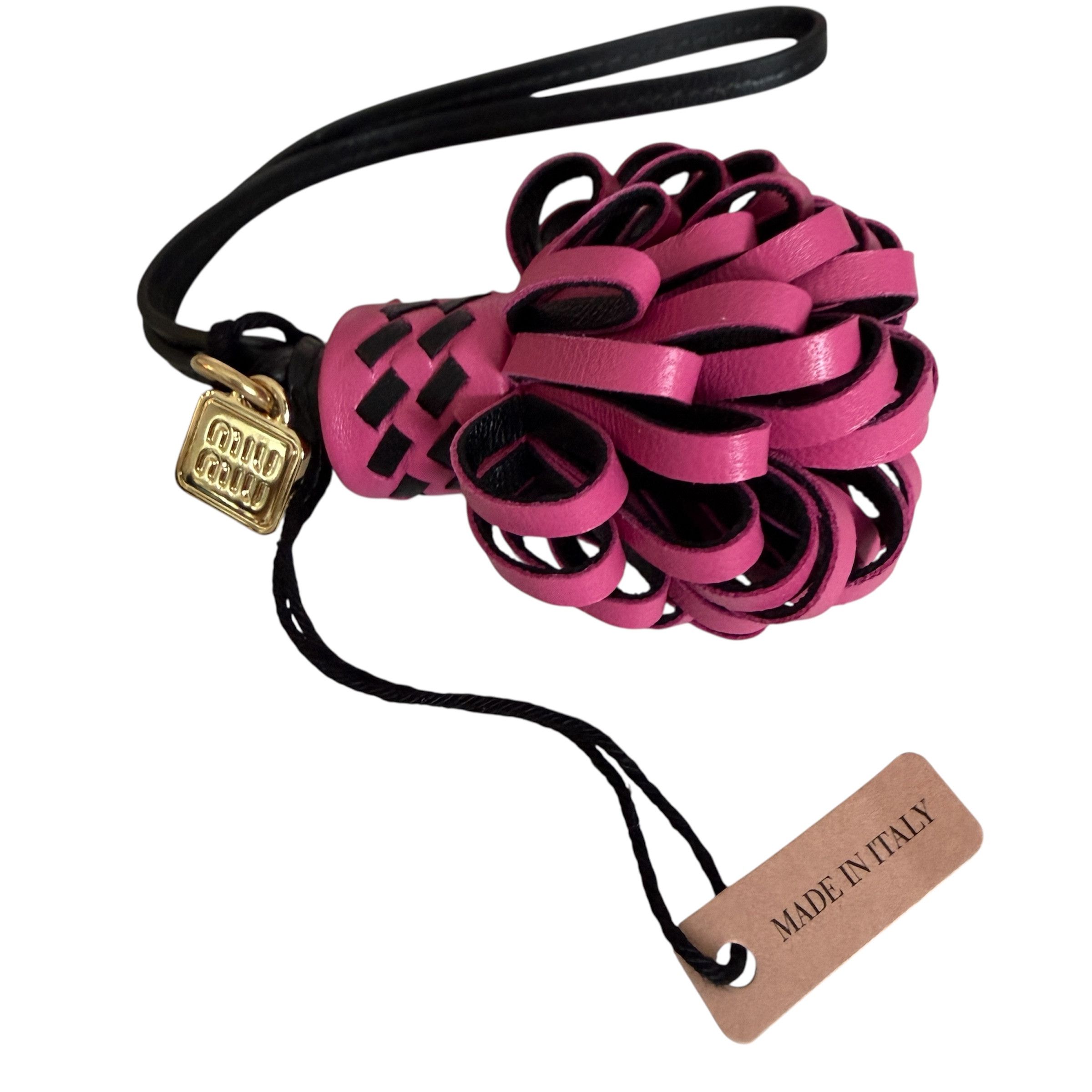 Miu Miu Miu Miu 5TL540 Leather Bag Charm Bag Trick in fuschia, black Size ONE SIZE - 4 Thumbnail