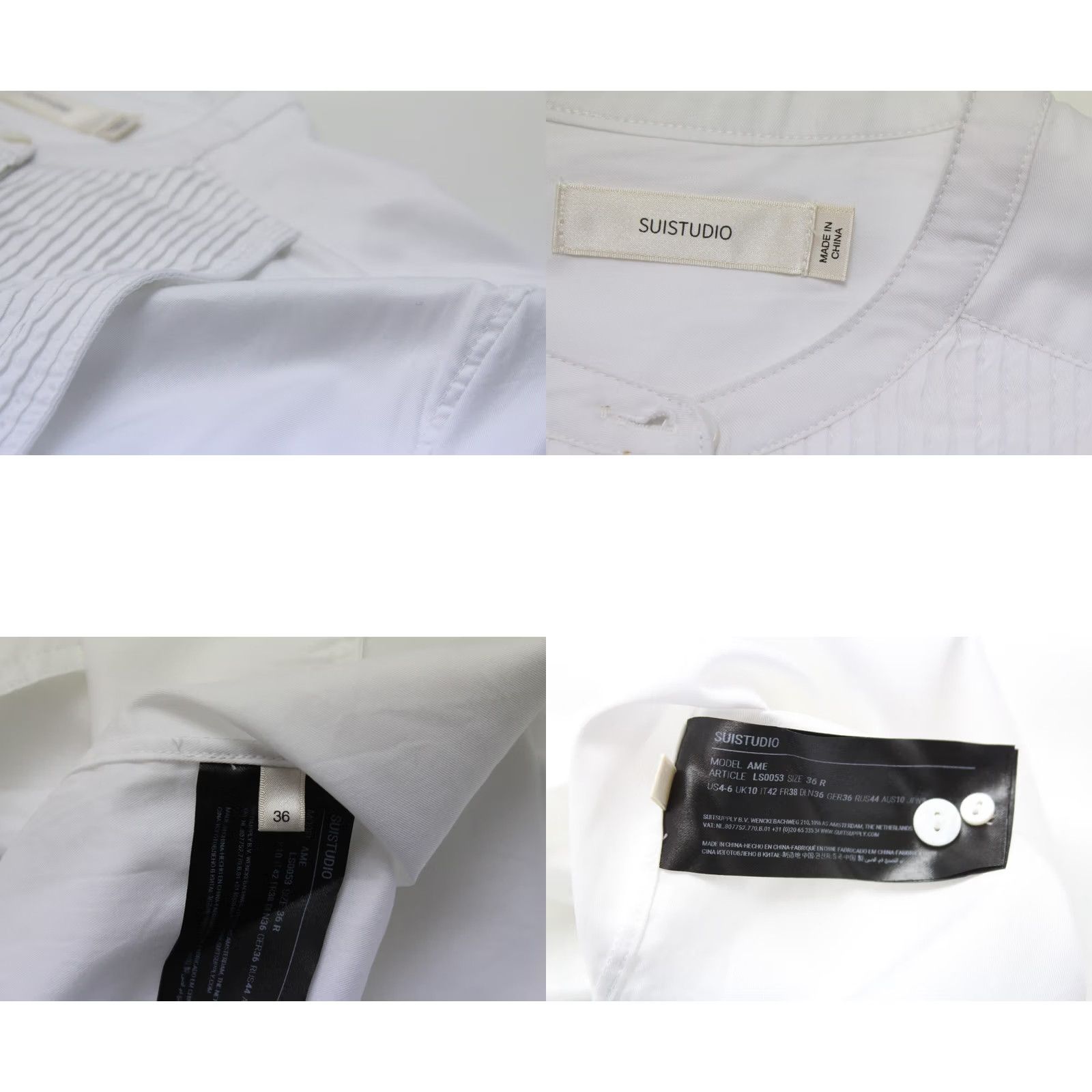 Vintage SUISTUDIO Ame Shirt Women's UK 10 Pullover Back Strap Longer Back White Size L / US 10 / IT 46 - 8 Thumbnail