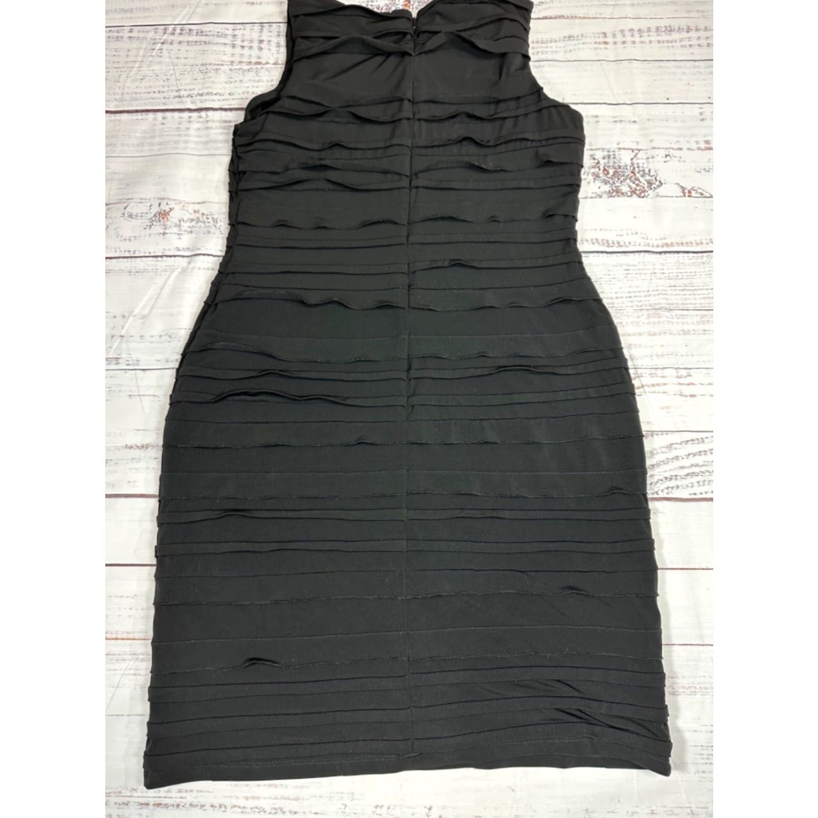 Calvin Klein Calvin Klein Womens Dress Size 14 Black Knee Length Back Zipper Sheath Size XL / US 12-14 / IT 48-50 - 6 Thumbnail
