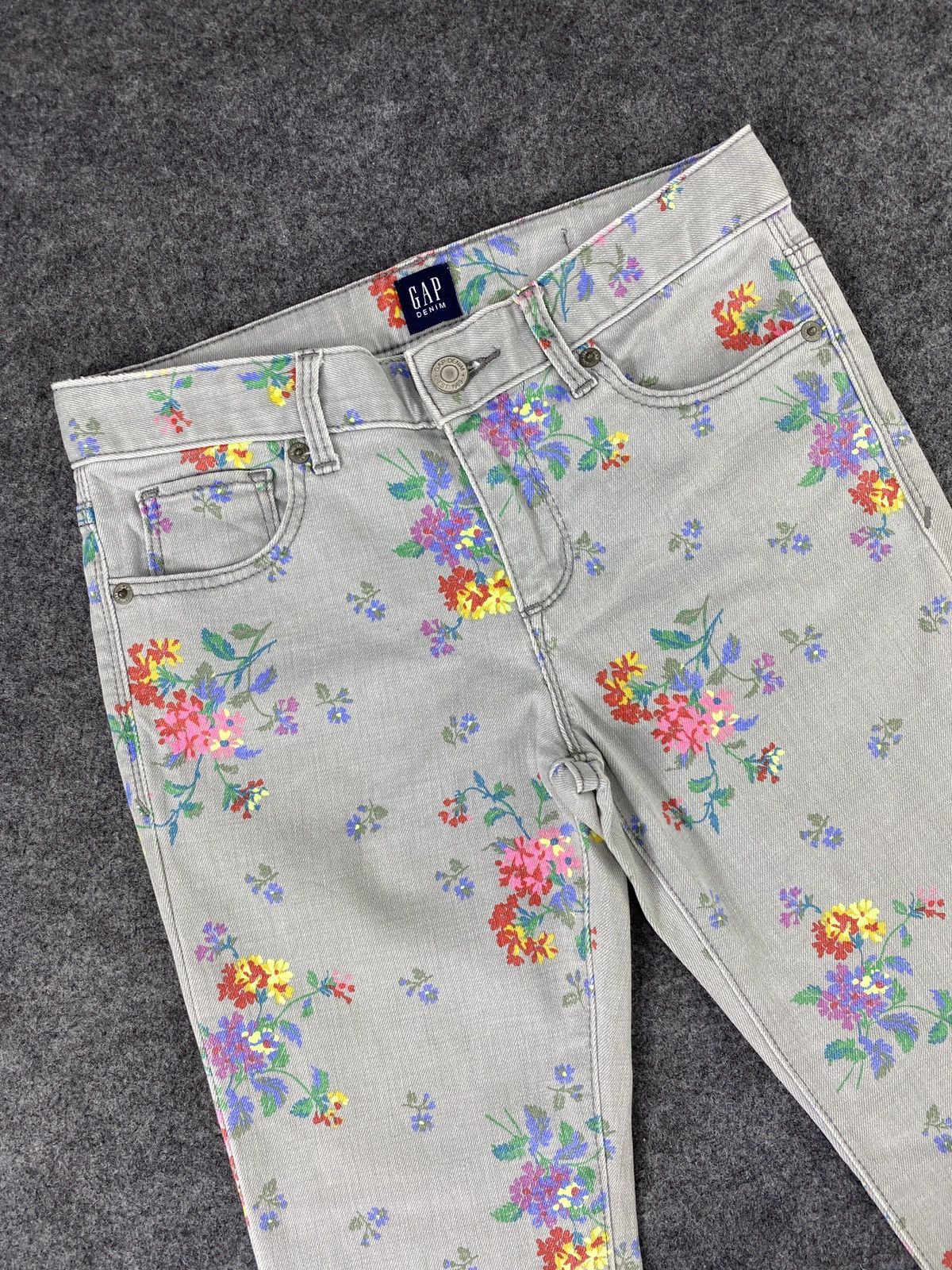 Gap × Jean GAP FLORAL SKINNY JEANS - J1082 Size 27" / US 4 / IT 40 - 3 Thumbnail
