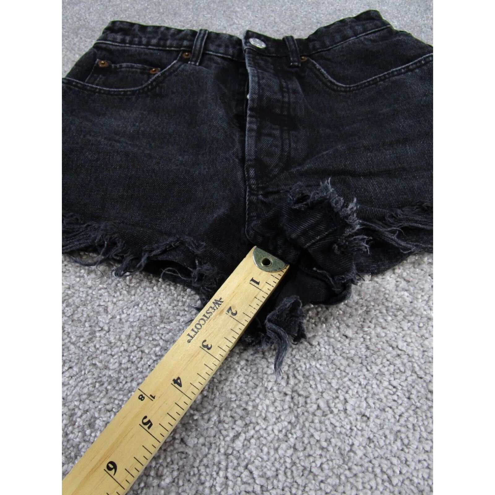 Zara Womens Zara Shorts 2 Dark Gray Jean Denim Button Fly Cut Offs Size 26" / US 2 / IT 38 - 3 Thumbnail