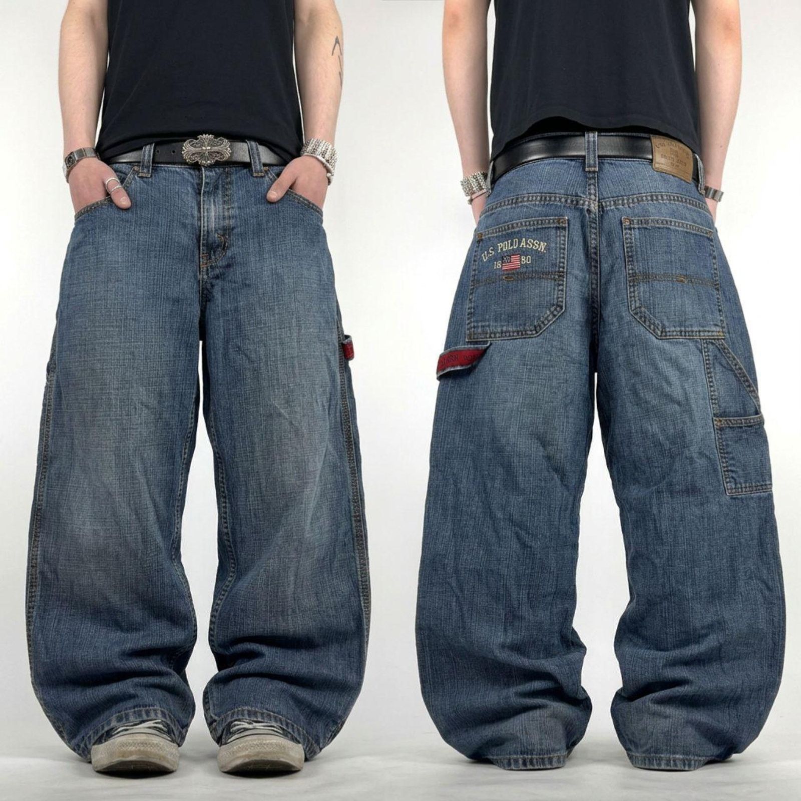 Polo Ralph Lauren × Vintage RARE VINTAGE POLO JEANS WITH LEATHER