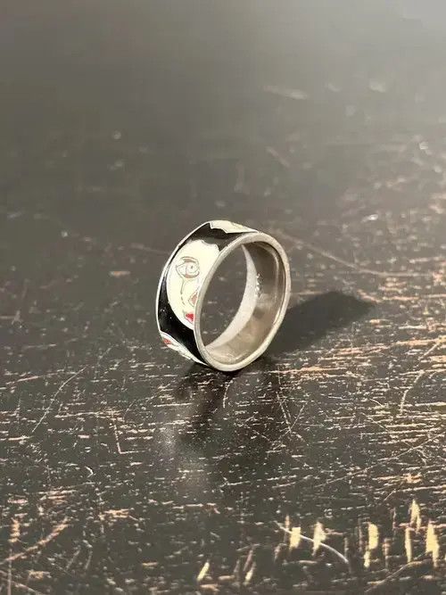 Japanese Brand × Jewelry × Vintage RARE 925 Sterling Silver White Faces CZ Ring Size ONE SIZE - 3 Thumbnail