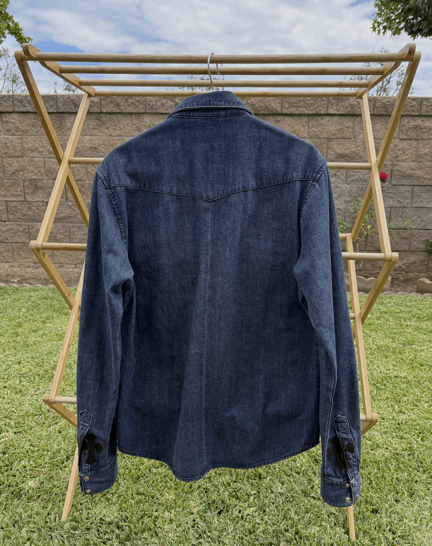 Chrome Hearts Chrome Hearts Cross Patch Western Denim Shirt Size US M / EU 48-50 / 2 - 2 Thumbnail