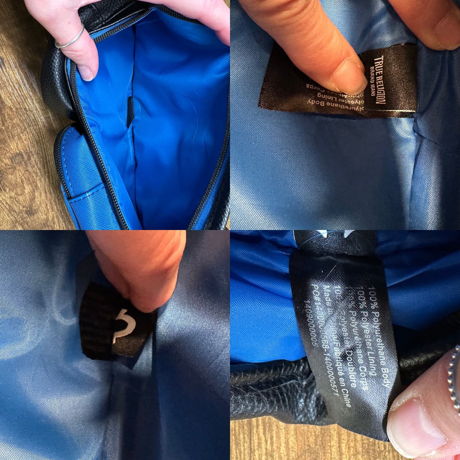 True Religion True Religion Sling Bag Crossbody Backpack Men Small Black Faux Leather Nylon Adjustable Strap Zip Pockets Horseshoe Logo 90s? Size ONE SIZE - 8 Thumbnail